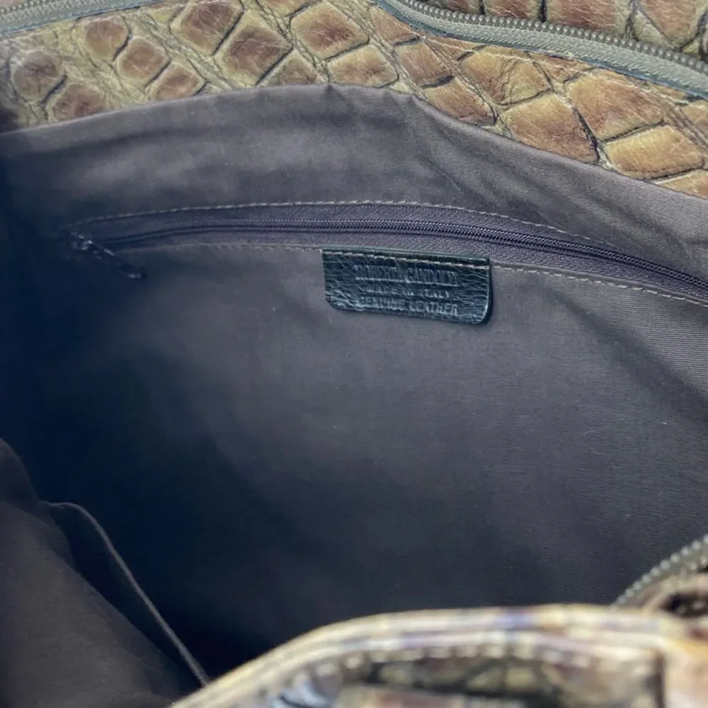 Roberta Gandolfi  Animal Print Leather Bag Italy